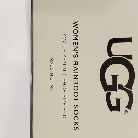 Ugg Sienna Pom Pom Short Rain Boot Socks Black - Picture 5 of 5